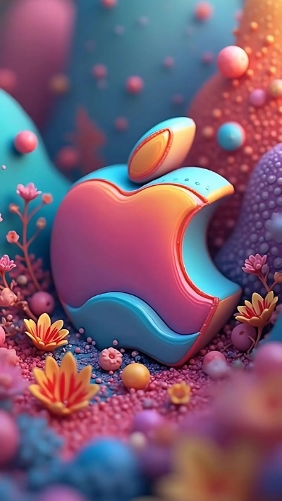 Background táo iPhone 4K nghệ thuật nhẹ nhàng