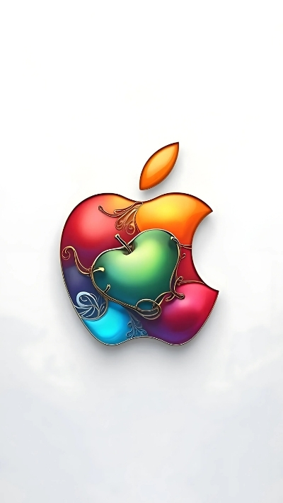 Hình trang trí táo iPhone 4K tối giản hiện đại