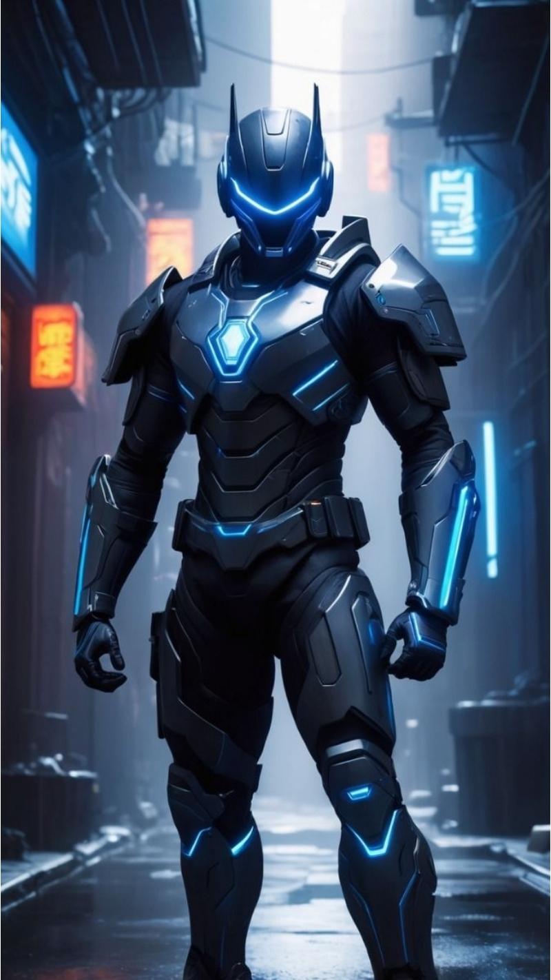 ảnh nền robot đường phố 4k full hd
