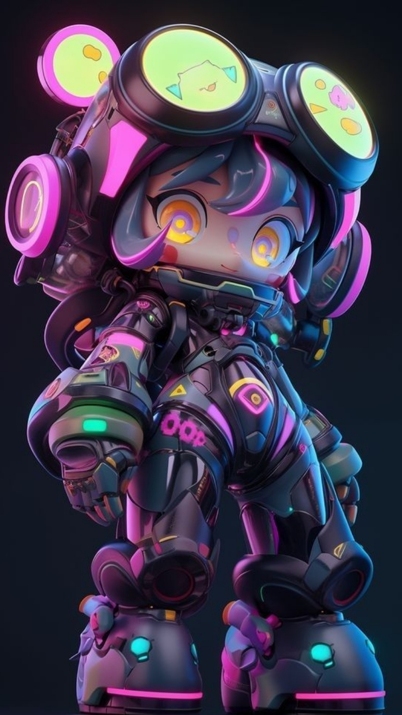 ảnh nền robot kỹ thuật số cute dễ thương