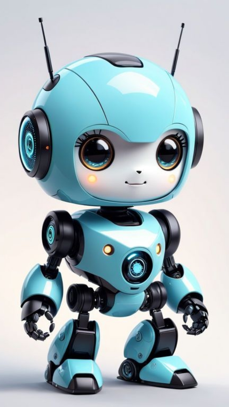 ảnh robot màu xanh cute