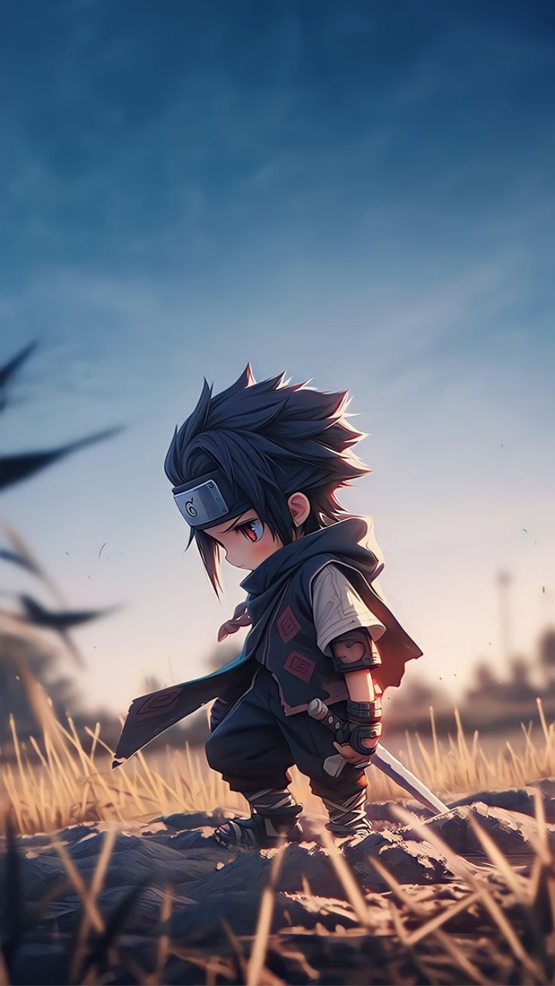 ảnh nền sasuke chibi đơn giản