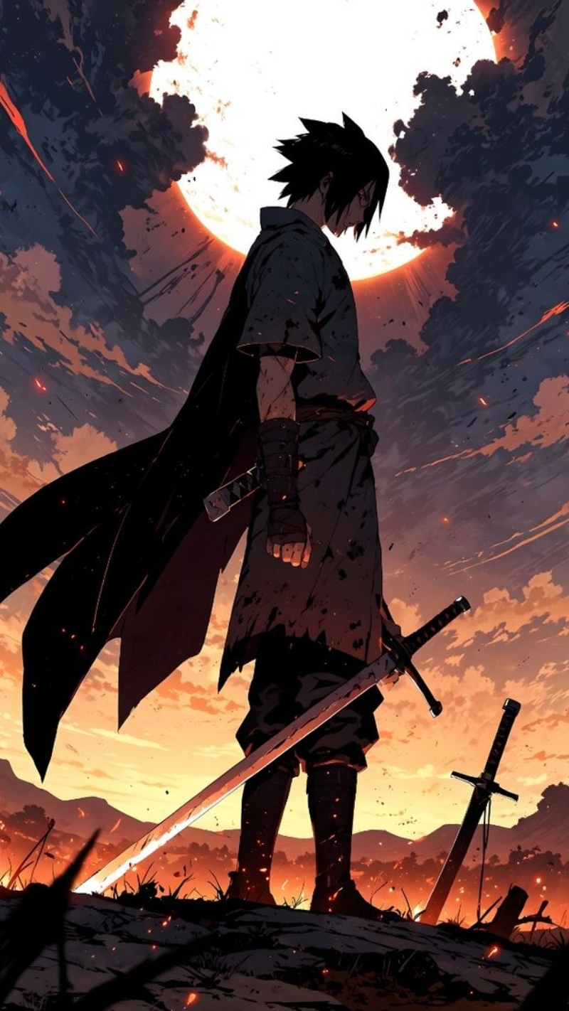ảnh nền sasuke fanart phong cách