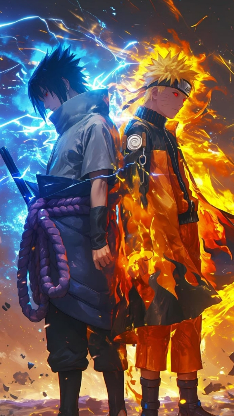 ảnh nền sasuke và naruto hùng tráng