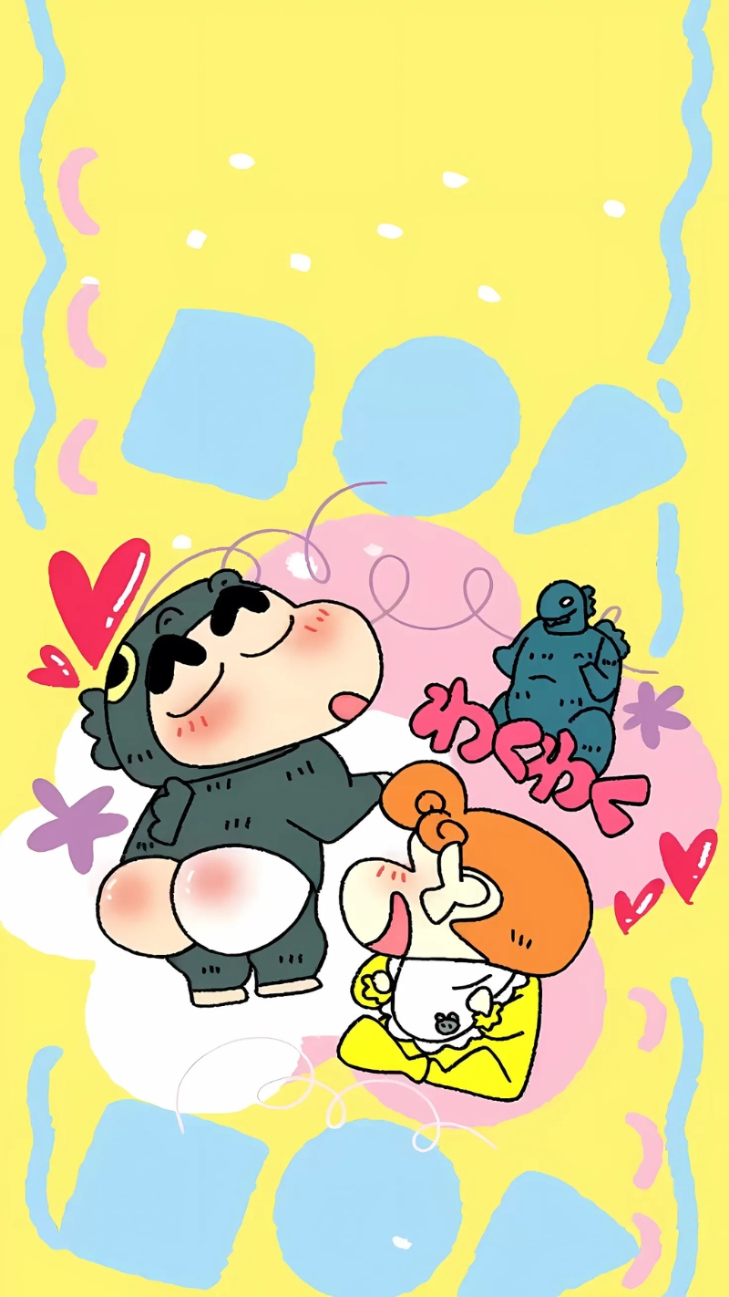 Hình nền điện thoại cu Shin cute khoe mông