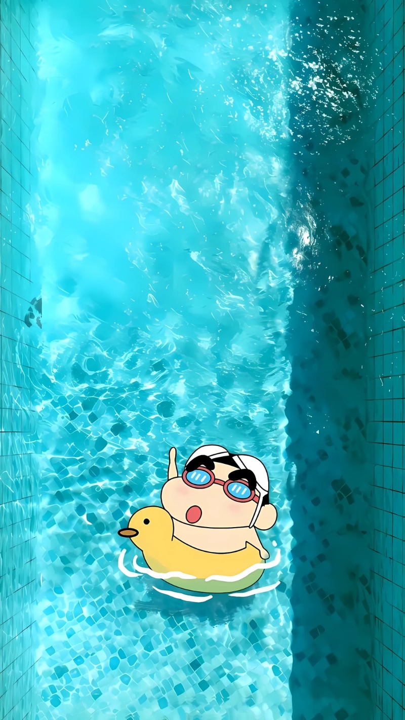 Hình nền Shin Cậu Bé Bút Chì bơi