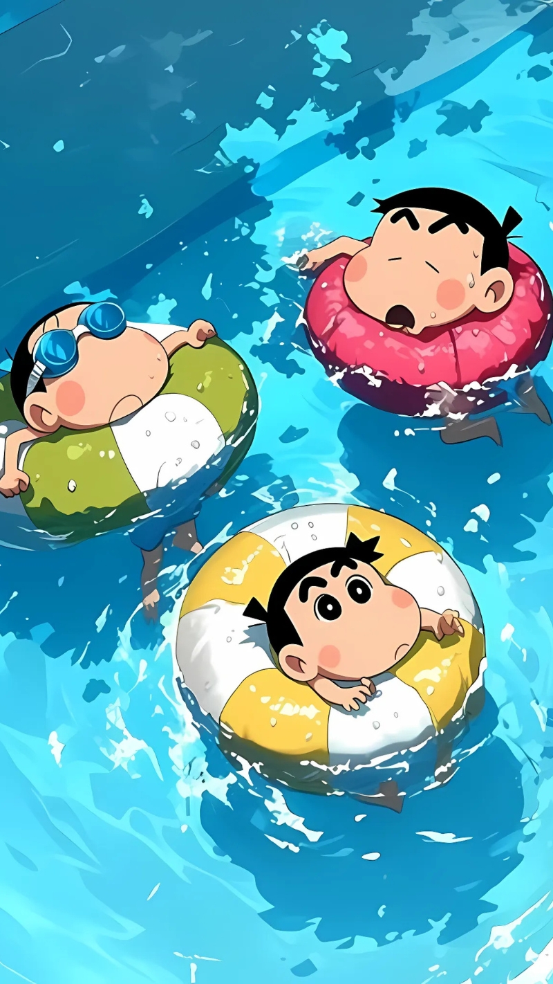 Hình nền Shin Cậu Bé Bút Chì bơi