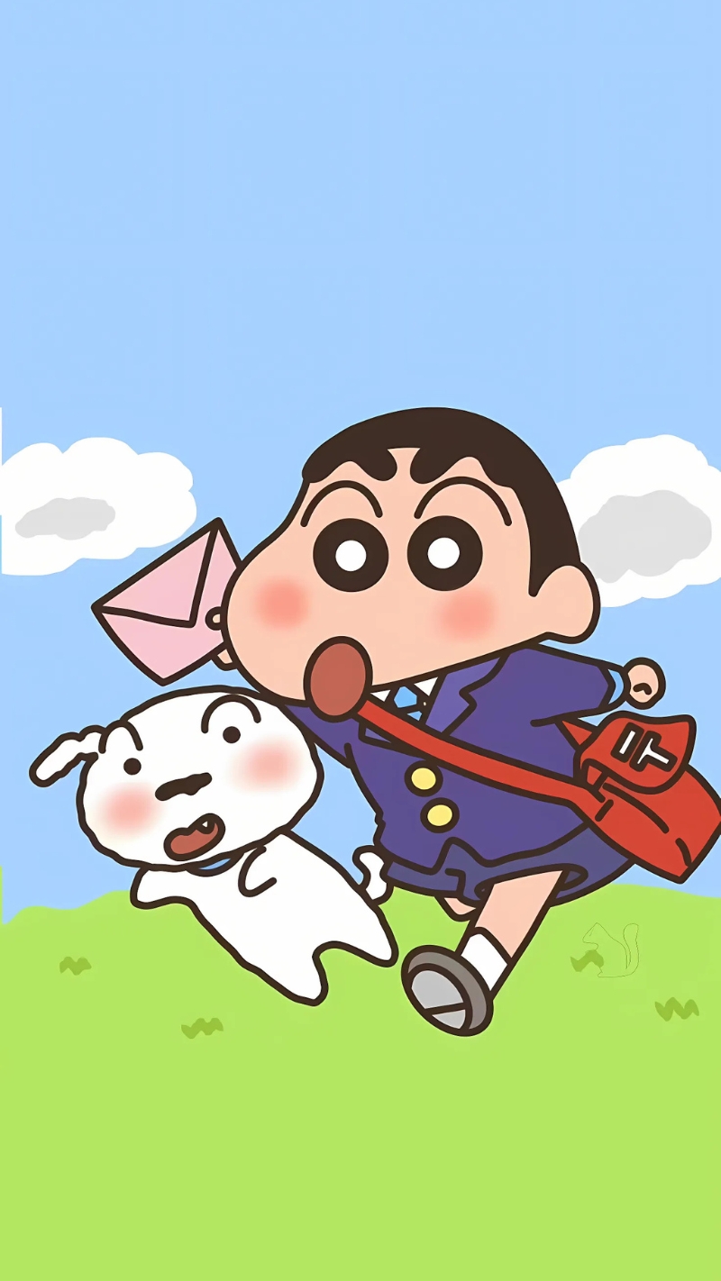 Hình nền Shin và Bạch Tuyết đáng yêu