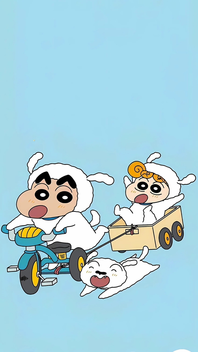 Hình nền Shin và Bạch Tuyết đáng yêu