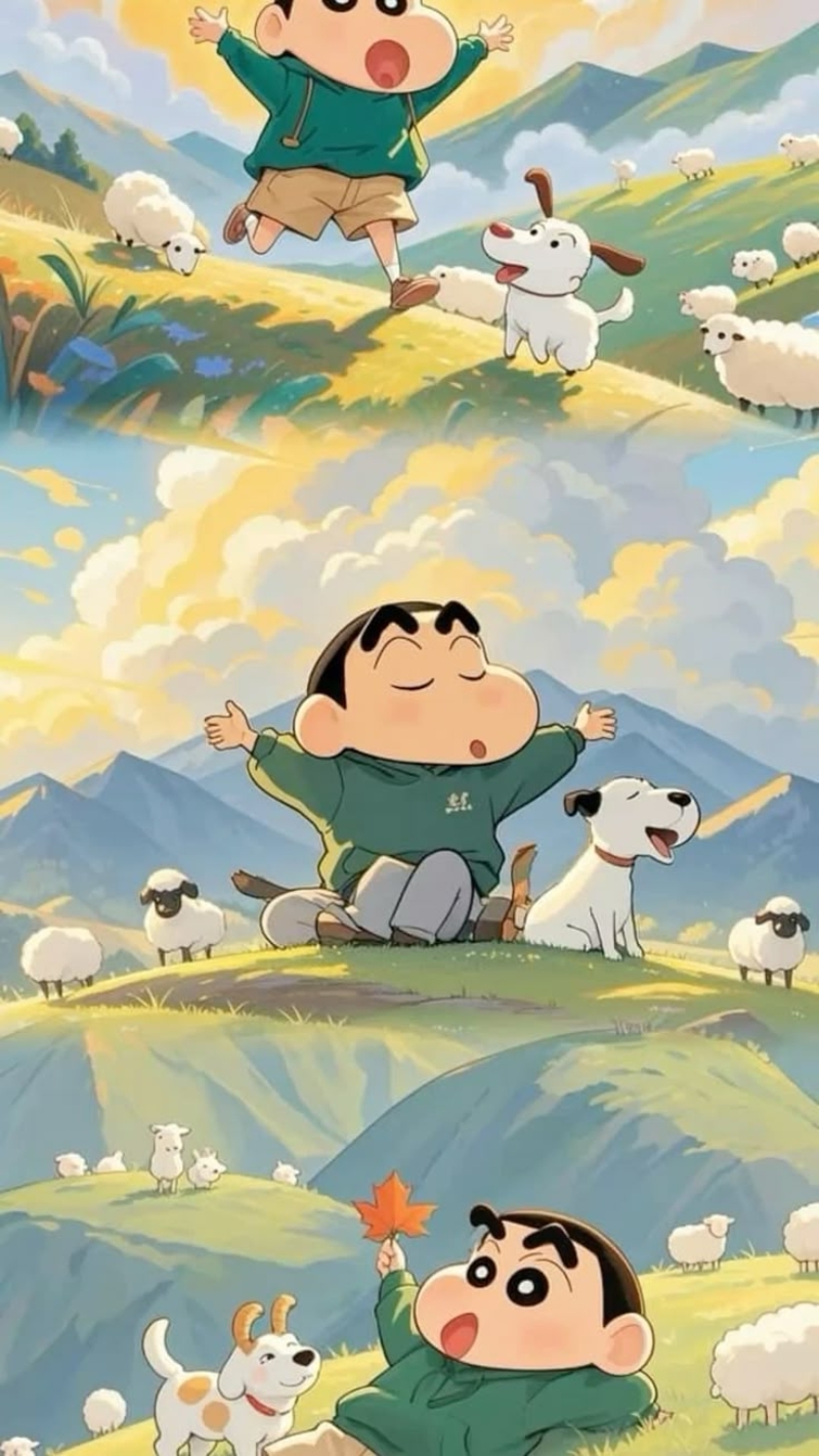 Hình nền Shin và Bạch Tuyết đi chơi