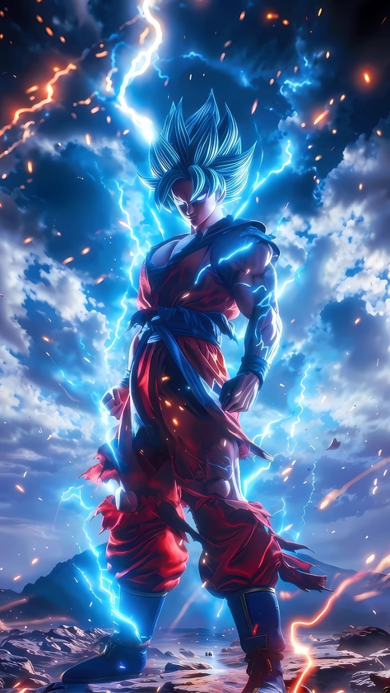 Ảnh nền Songoku bản năng vô cực cho điện thoại