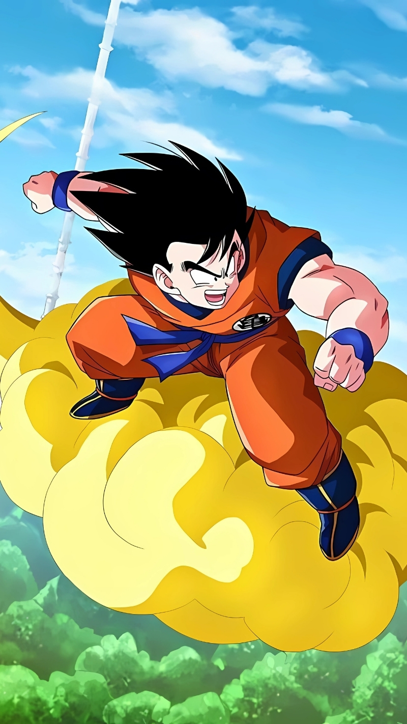 Ảnh nền Songoku cưỡi Cân Đẩu Vân cho iPhone