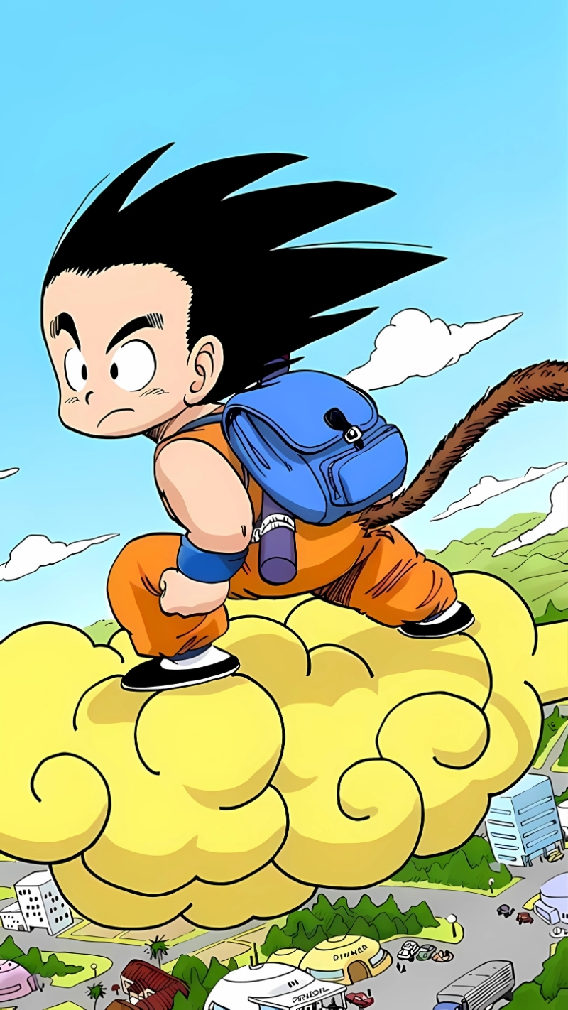 Ảnh nền Songoku cưỡi Cân Đẩu Vân cho laptop