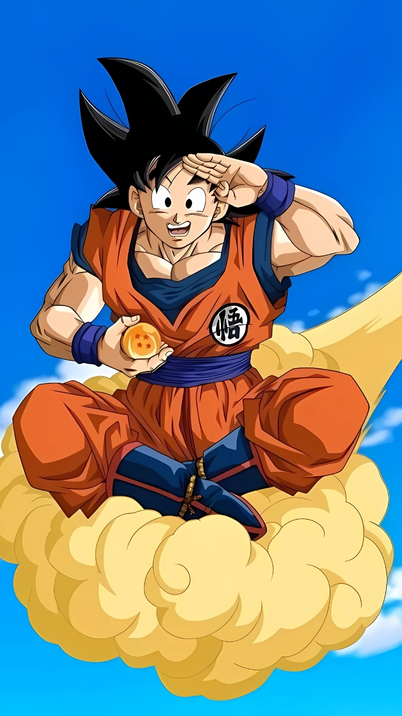 Ảnh nền Songoku cưỡi Cân Đẩu Vân siêu đẹp