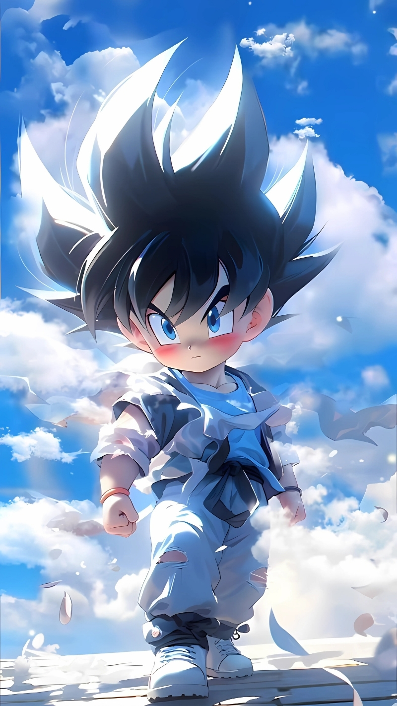 Ảnh nền Songoku cute nhí cho máy tính