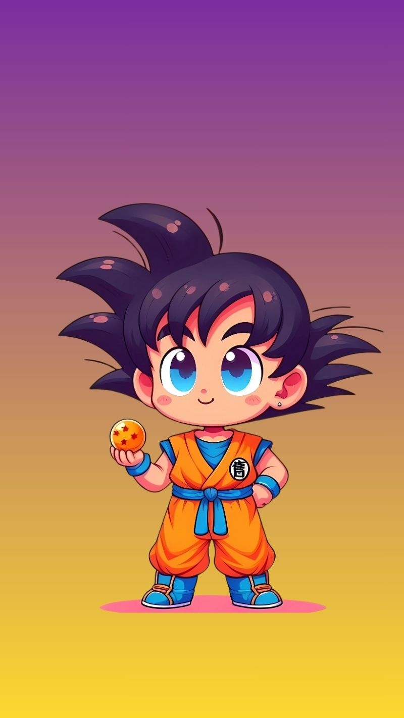 Tải hình Songoku anime chibi dễ thương 4K