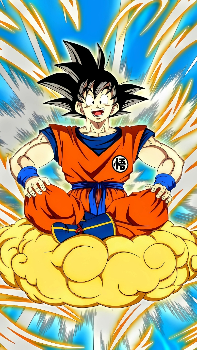Wallpaper Songoku cưỡi Cân Đẩu Vân 4K cho desktop