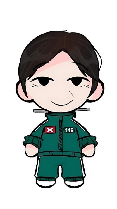Ảnh nền điện thoại Squid Game chibi vui nhộn dễ thương