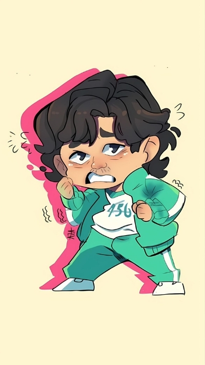 Ảnh nền Squid Game chibi ngộ nghĩnh đáng yêu cho smartphone