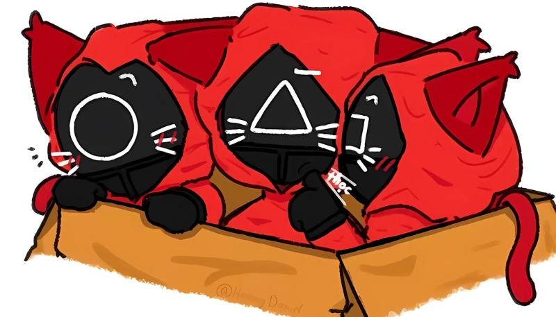 Ảnh nền Squid Game chibi vui nhộn cho máy tính