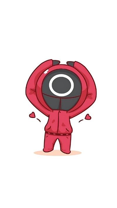Background Squid Game chibi đáng yêu cho điện thoại