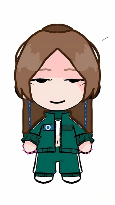 Hình nền Squid Game chibi dễ thương phối màu bắt mắt