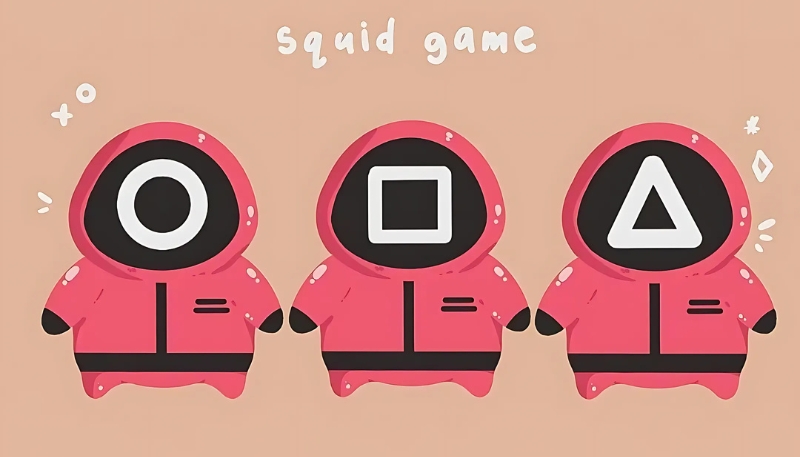 Nền desktop Squid Game chibi dễ thương cute