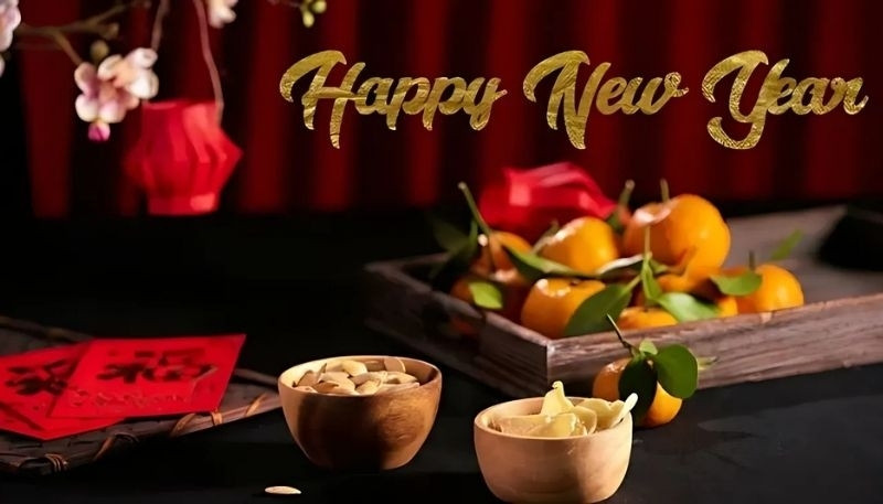 ảnh nền tết 2026 mâm ngũ quả tươi ngon