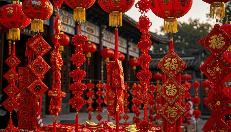 hình nền lồng đèn tết 2026 đỏ tươi