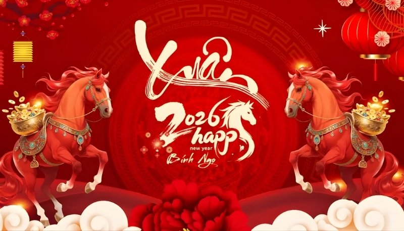 hình nền máy tính tết bính ngọ 2026 ấn tượng