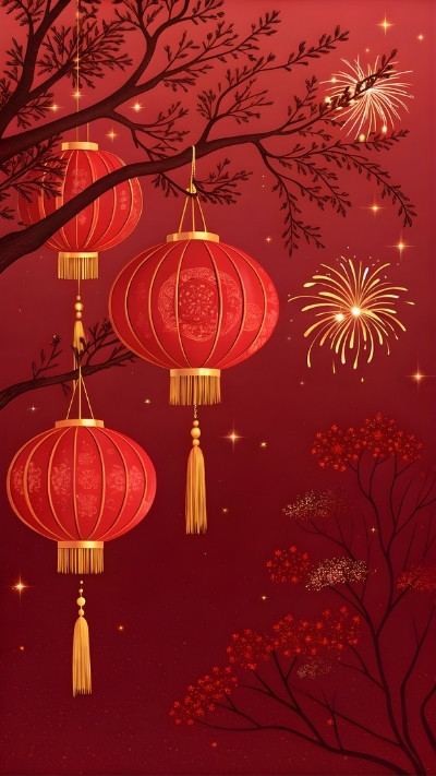 hình nền tết cho điện thoại rộn ràng