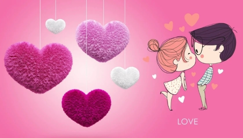 Hình nền Valentine chibi cute