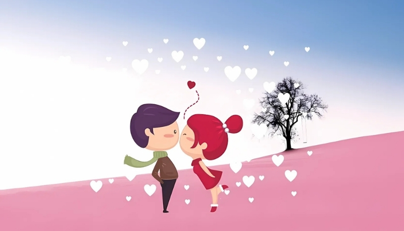 Hình nền Valentine chibi cute