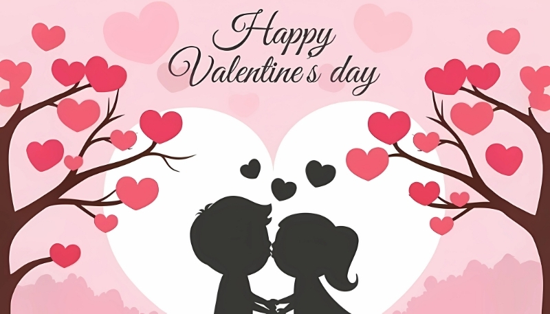 Hình nền Valentine chibi cute