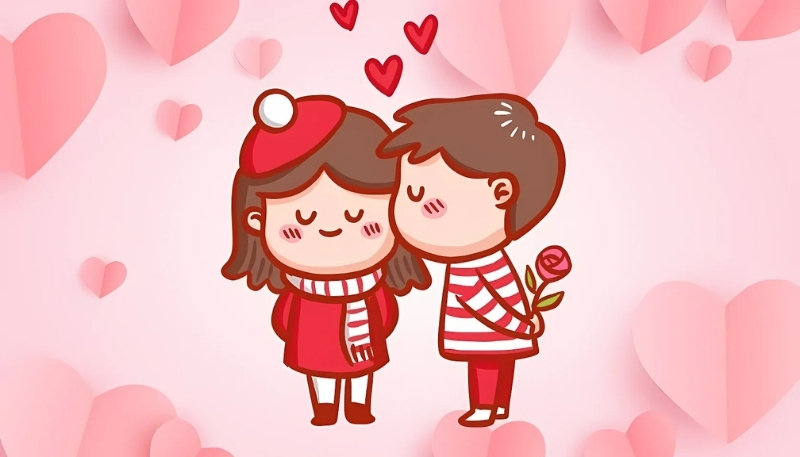 Hình nền Valentine chibi cute