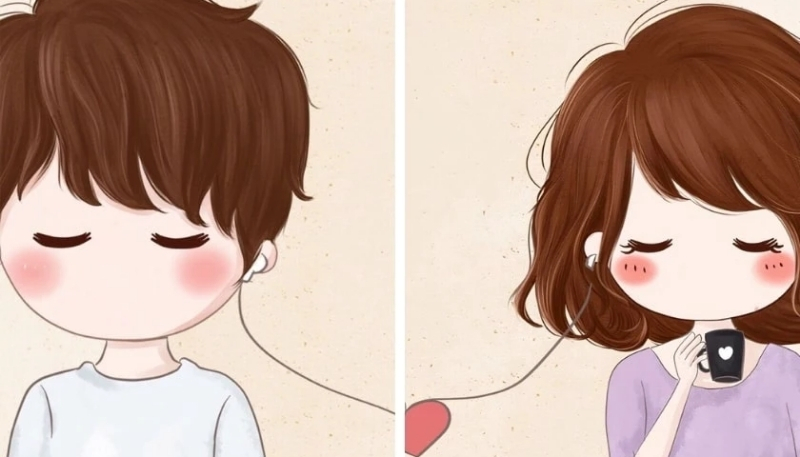 Hình nền Valentine chibi cute