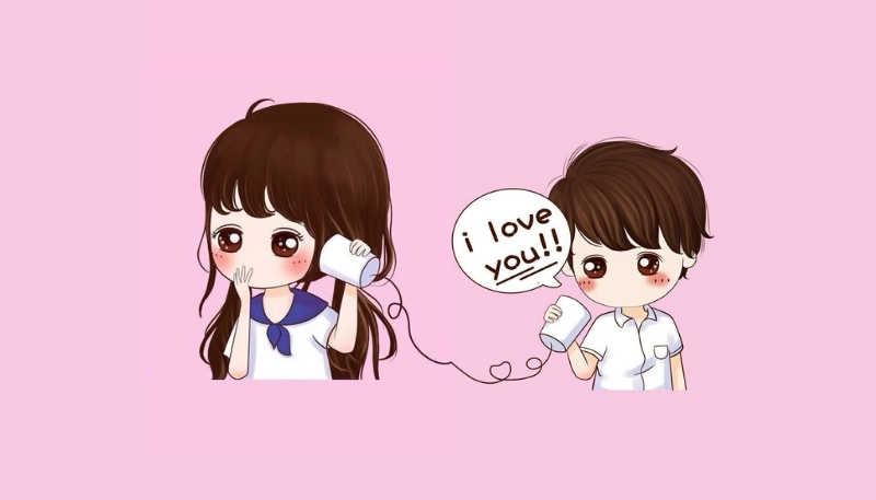 Hình nền Valentine chibi cute