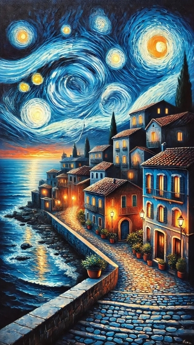 Ảnh nền Van Gogh dễ thương cho máy di động