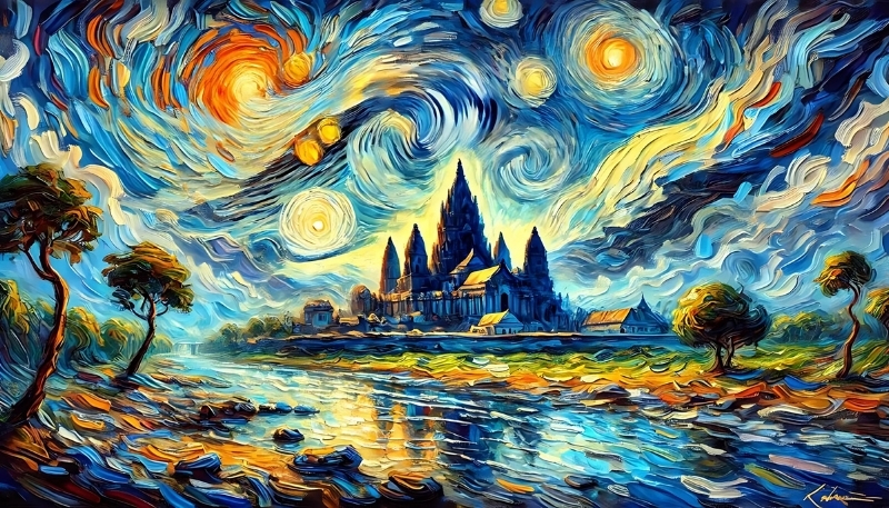 Ảnh nền Van Gogh mộng mơ cho laptop