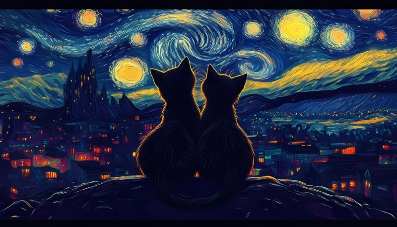 Ảnh Van Gogh ấn tượng cho máy tính xinh xắn