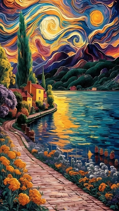Background Van Gogh cute cho điện thoại
