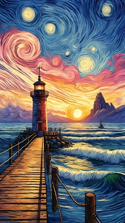 Hình nền Van Gogh cute cho smartphone đáng yêu