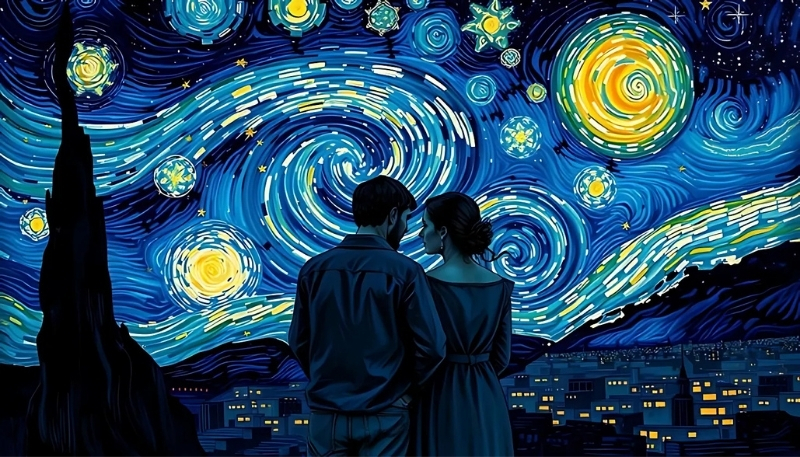 Hình nền Van Gogh cute dễ thương cho laptop