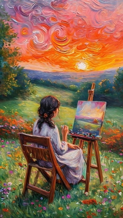 Hình nền Van Gogh đáng yêu cho điện thoại
