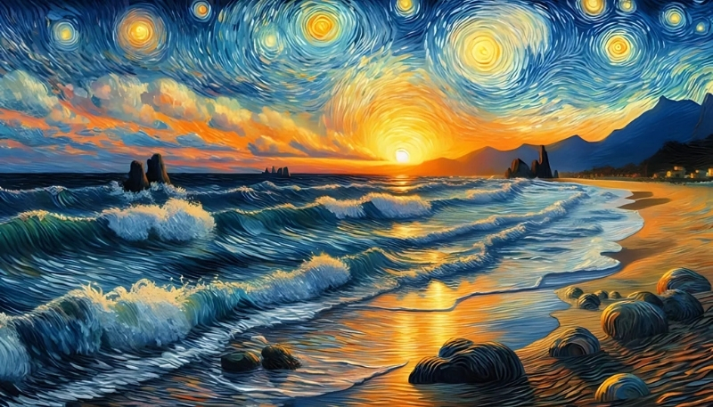 Hình nền Van Gogh đáng yêu cho laptop