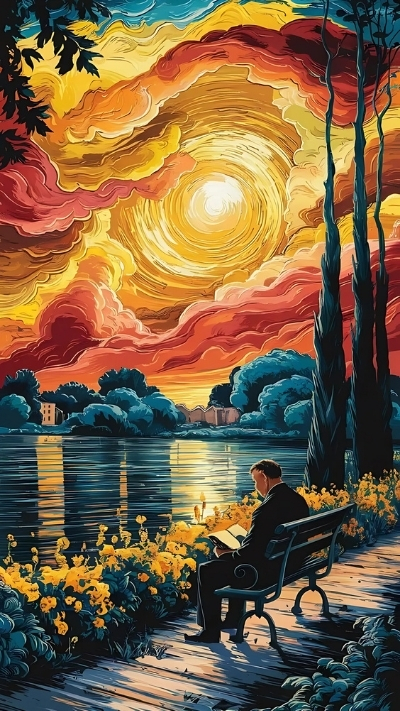 Hình nền Van Gogh lung linh dễ thương