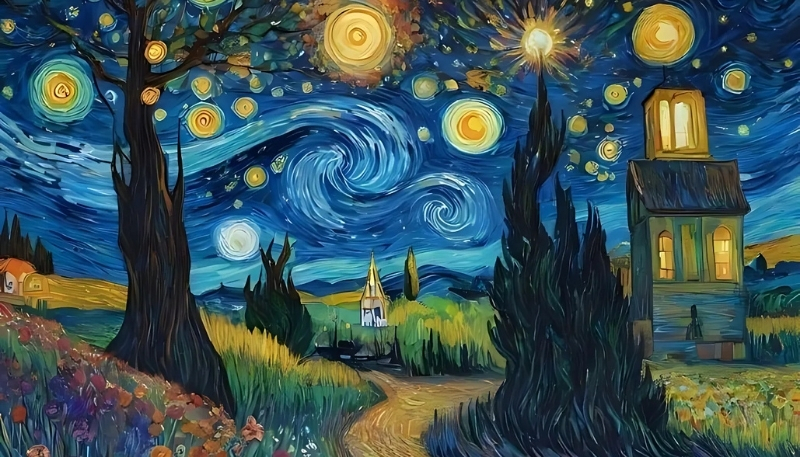 Wallpaper Van Gogh cute cho máy tính