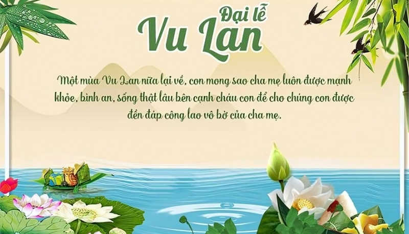 Hình Vu Lan báo hiếu kèm câu chúc ý nghĩa