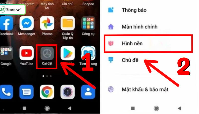 cách cài hình nền xiaomi
