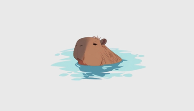 ảnh vẽ capybara 3d dễ thương